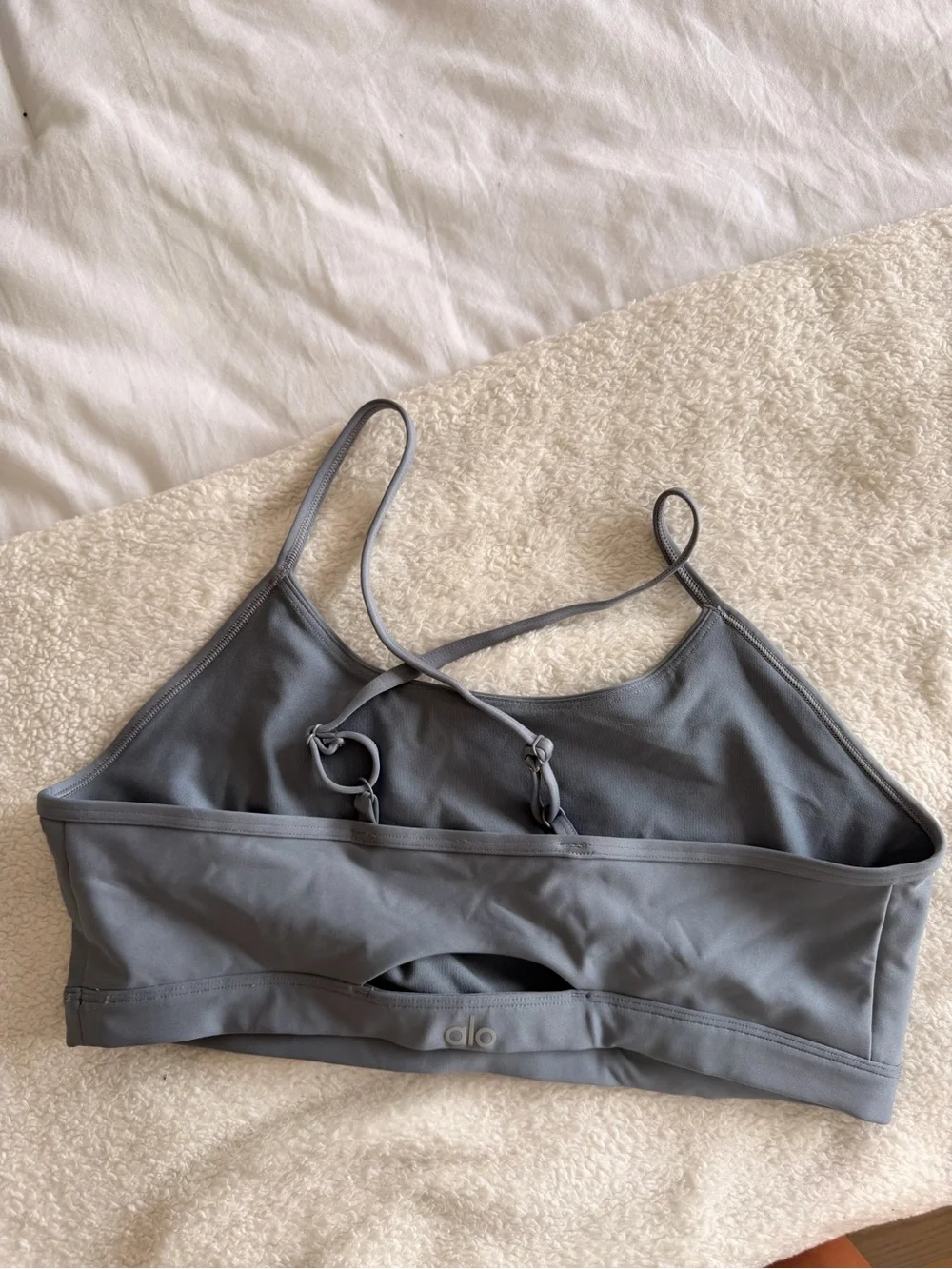 ALO Yoga Gray Strappy Sports Bralette